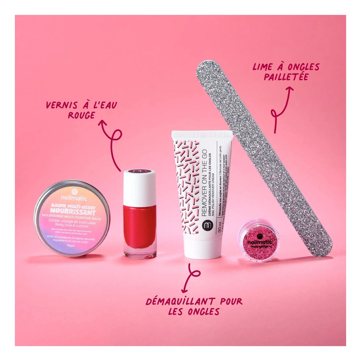Nailmatic Kids - Glitter Nail Gang नेल सेट