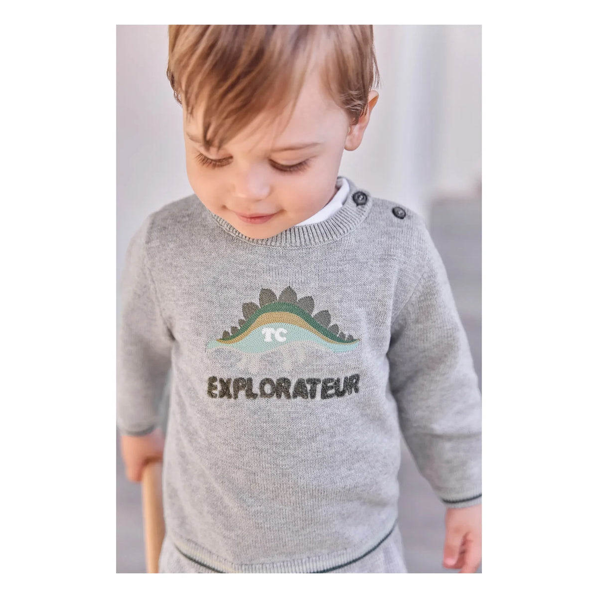 Tartine et Chocolat - Chiné Explorer Sweater | ग्रे