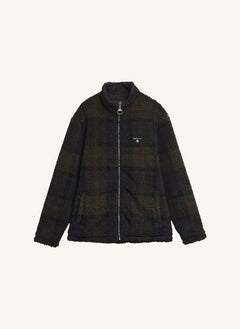Barbour - Kareli Fermuarlı Polar Ceket | Haki