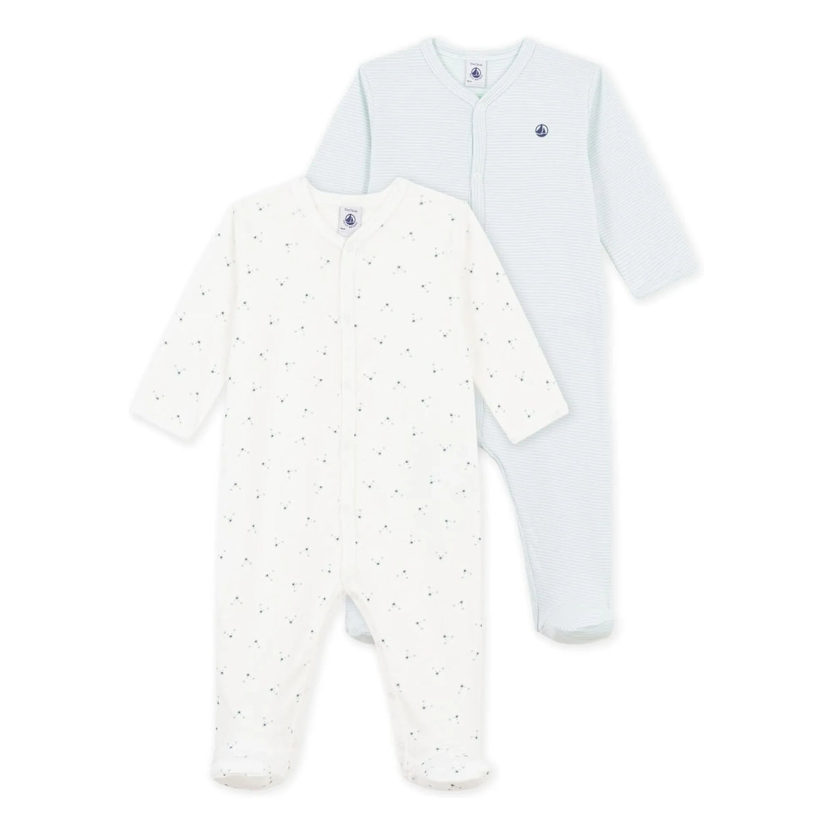 Petit Bateau - 2'li Ayıcık Desenli Organik Pamuklu Pijama Takımı | Yeşil