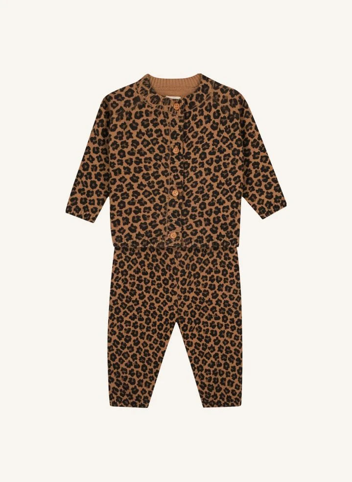 Bonton - Leopar Hırka ve Tayt Takımı | Kahverengi