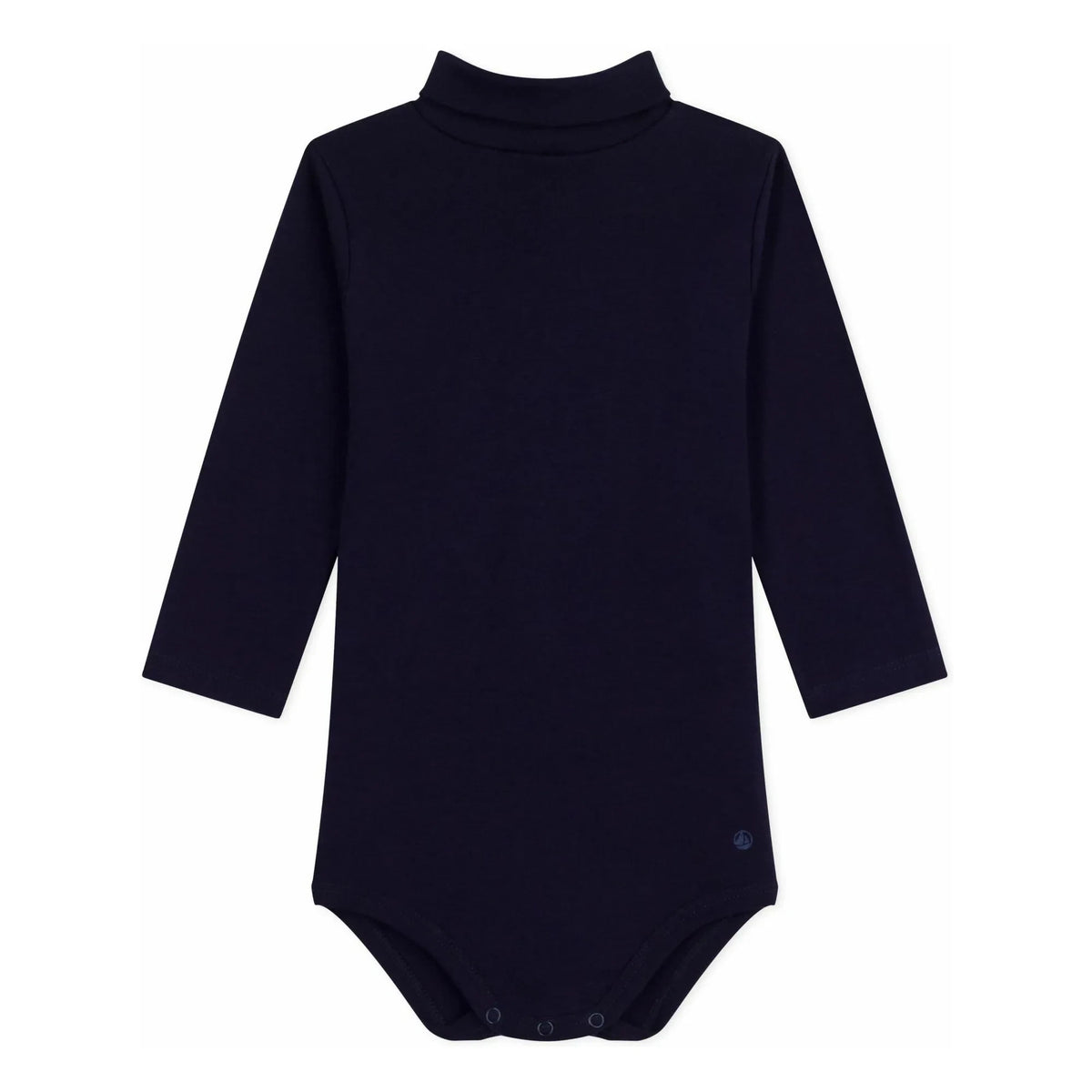 Petit Bateau - ऑर्गेनिक कॉटन टर्टलनेक बॉडी | आधी रात नीला (Midnight blue)