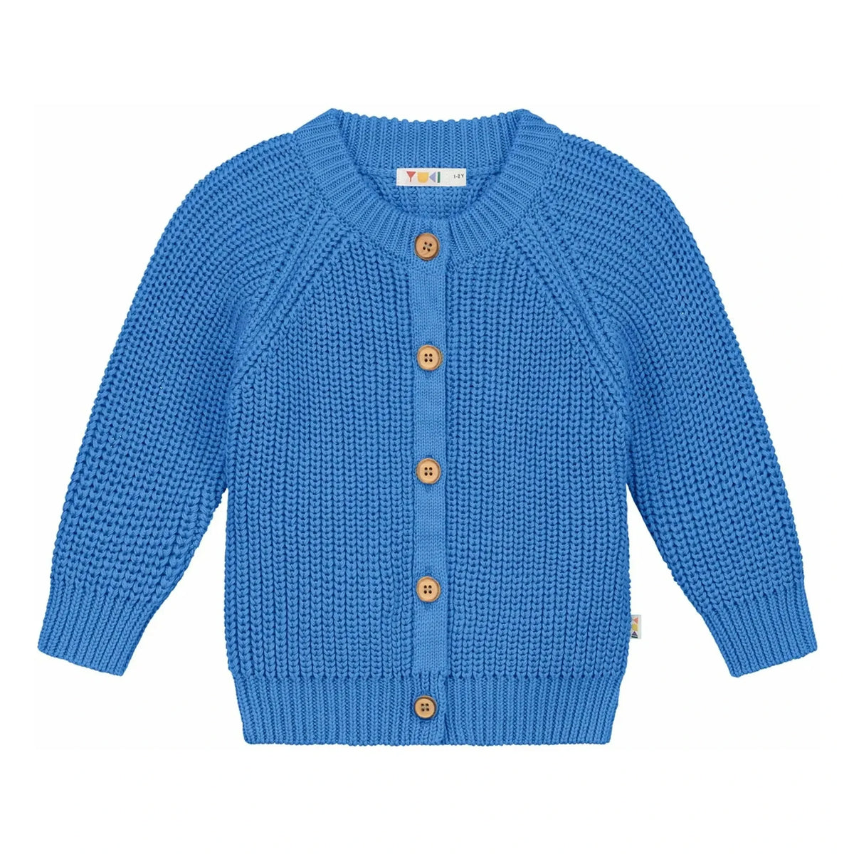 Yuki - Organik Pamuk Raglan Hırka | Mavi