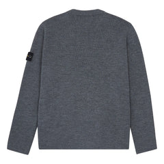 Stone Island - ग्रे प्लेन स्वेटशर्ट