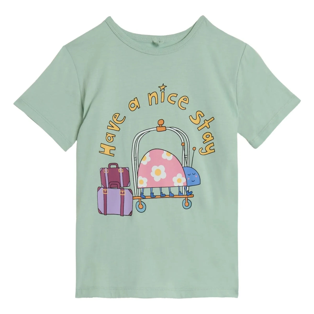 Stella McCartney Kids - Have A Nice Stay टी-शर्ट ऑर्गेनिक कॉटन | हरा
