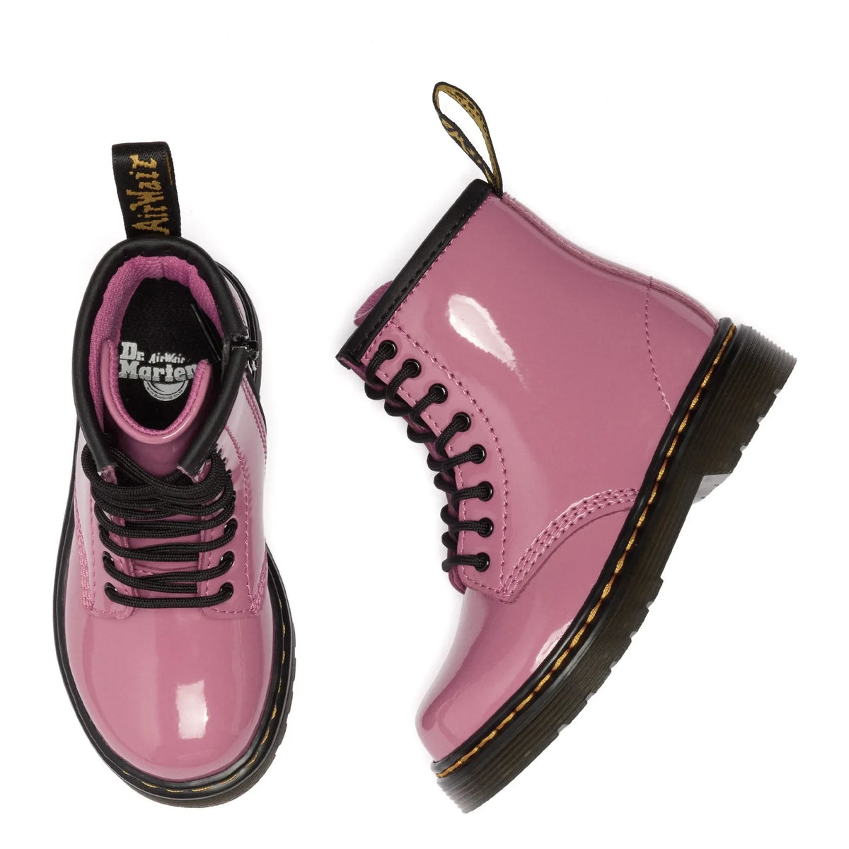 Dr Martens - 1460 J पेटेंट लेस-अप बूट | गुलाबी