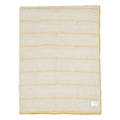Autumn - पीले धारीदार लिनन बेडस्प्रेड