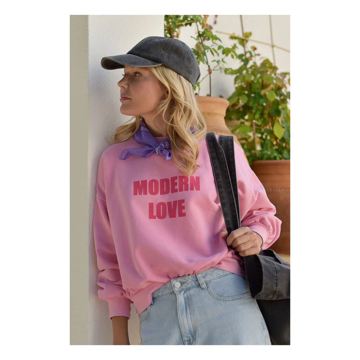 Marlot Paris - Romy Modern Love organik pamuklu sweatshirt - Kadın koleksiyonu | Pembe