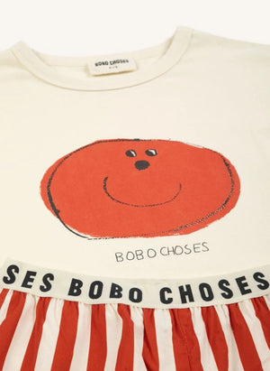 Bobo Choses - Bobo Choses ऑर्गेनिक कॉटन टी-शर्ट और पैंट सेट | लाल