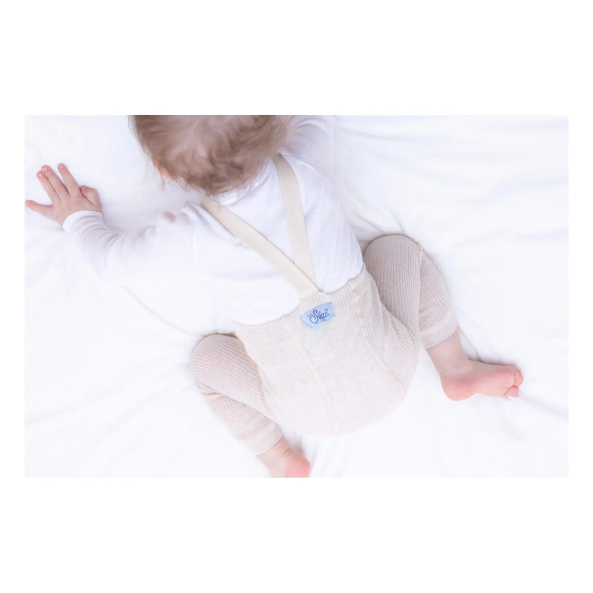 Silly Silas - ऑर्गेनिक कॉटन बिना पैरों वाली सस्पेंडर वाली टाइट्स | एक्क्रू (Ecru)