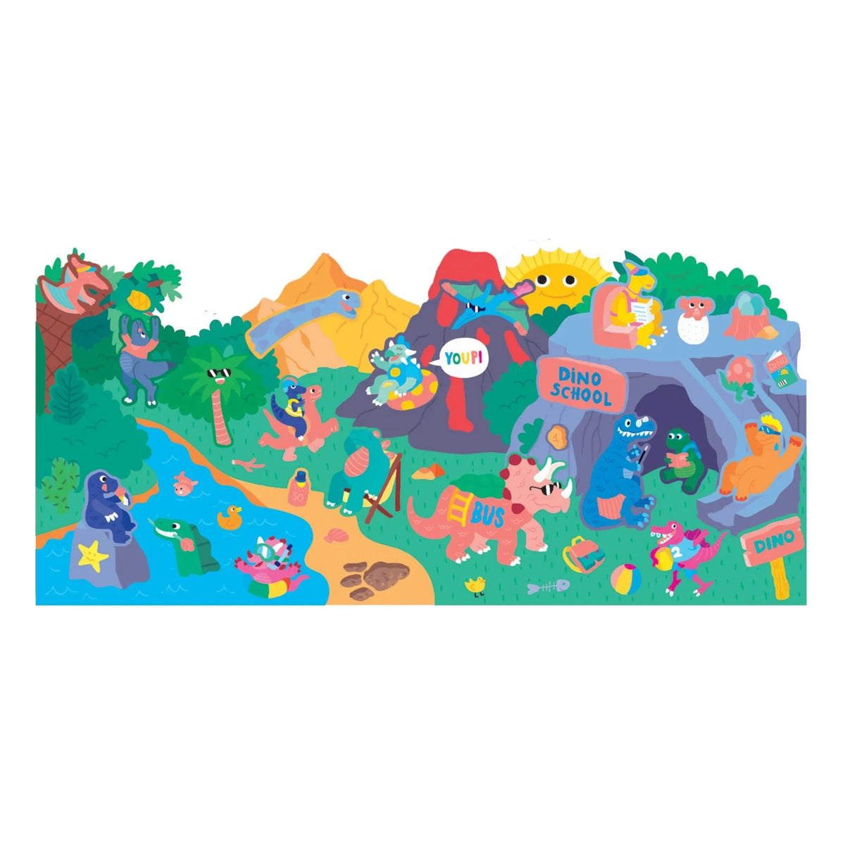 Omy x Gallimard Jeunesse - Dinoland कलरिंग पोस्टर