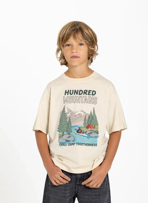 Hundred Pieces - Finn Chill Camp Organik Pamuk Tişört | Bej