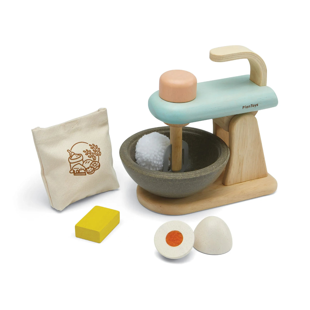 Plan Toys - नेचुरल रबर वुडन किचन रोबोट टॉय | Natural