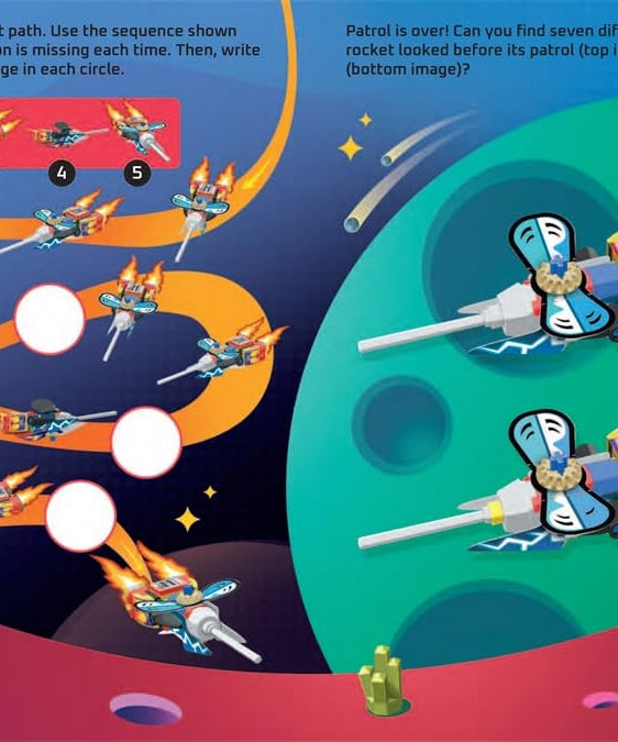 बस्टर बुक्स - लेगो निर्माण करें और चिपकाएं आकृति खिलौना के साथ अंग्रेज़ी गतिविधि और कहानी पुस्तक