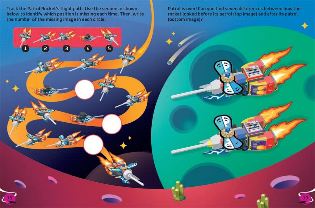 बस्टर बुक्स - लेगो निर्माण करें और चिपकाएं आकृति खिलौना के साथ अंग्रेज़ी गतिविधि और कहानी पुस्तक