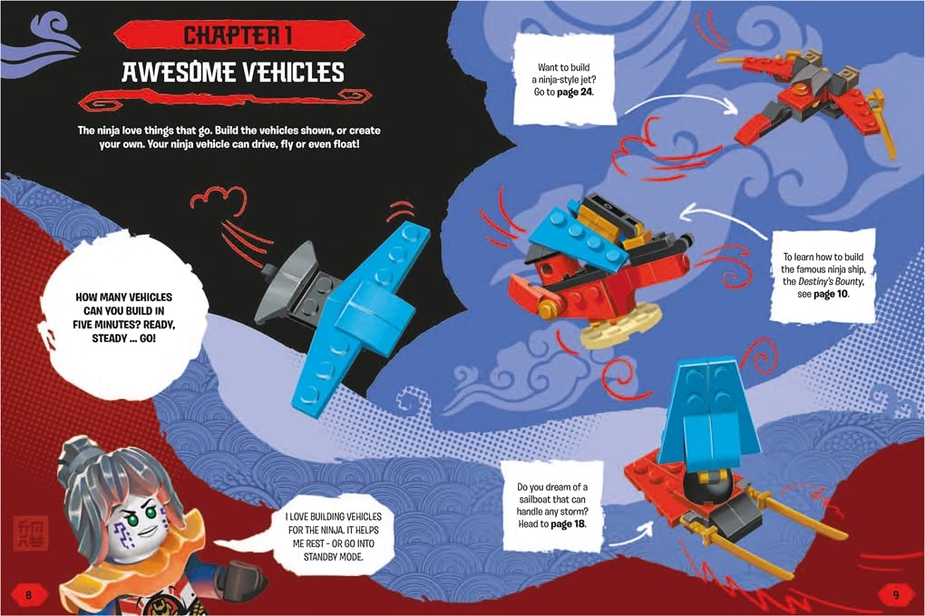 बस्टर बुक्स - लेगो निंजागो आकृति खिलौना के साथ अंग्रेज़ी गतिविधि और कहानी पुस्तक