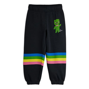Mini Rodini - एलियन रेनबो जॉगर ऑर्गेनिक कॉटन | काला