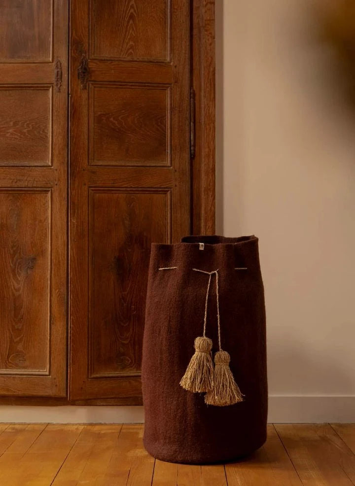 Muskhane - Pompom Keçe Saklama Sepeti | Mahogany
