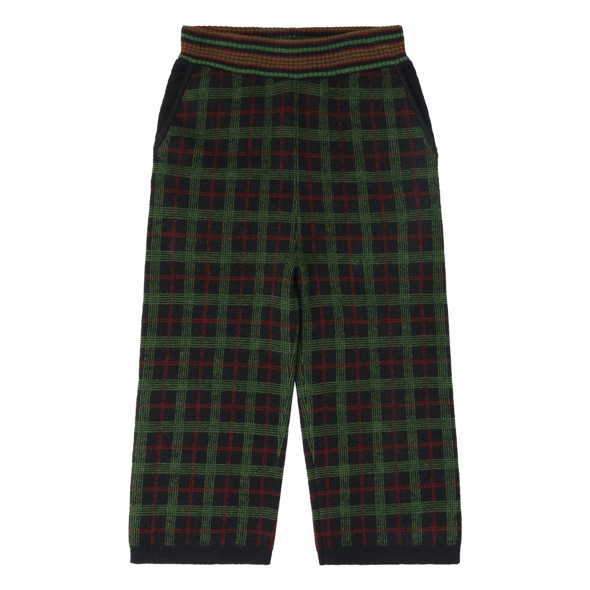FUB - ग्रीन कैरो फेल्ट्रे मेरिनो वूल पैंट