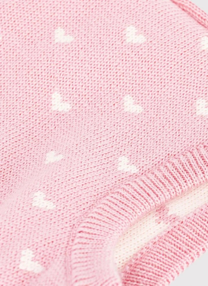 Petit Bateau - ऊनी दिल वाला बालाकलावा | गुलाबी
