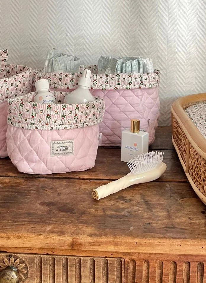 Editions Aimable - Paolo dikdörtgen saklama sepeti | Dragée Pembe Gazlı