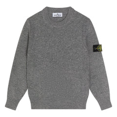 Stone Island - लोगो ऊनी स्वेटर | ग्रे