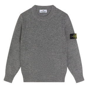 Stone Island - लोगो ऊनी स्वेटर | ग्रे