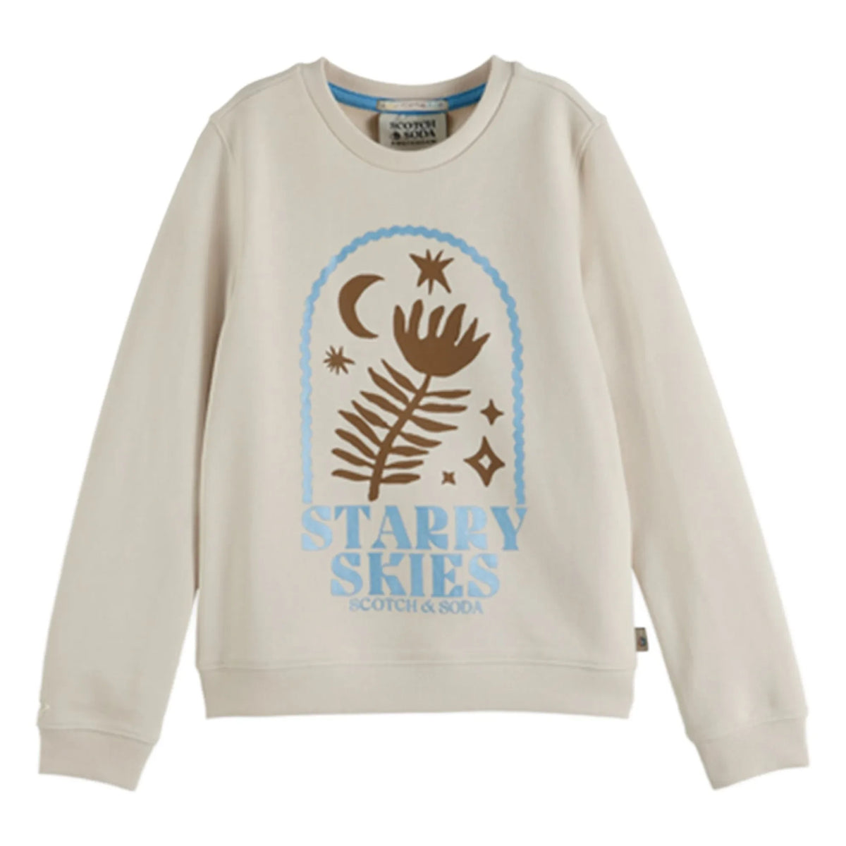 Scotch & Soda - Artwork Starry Skies ऑर्गेनिक कॉटन स्वेटशर्ट | इक्क्रू