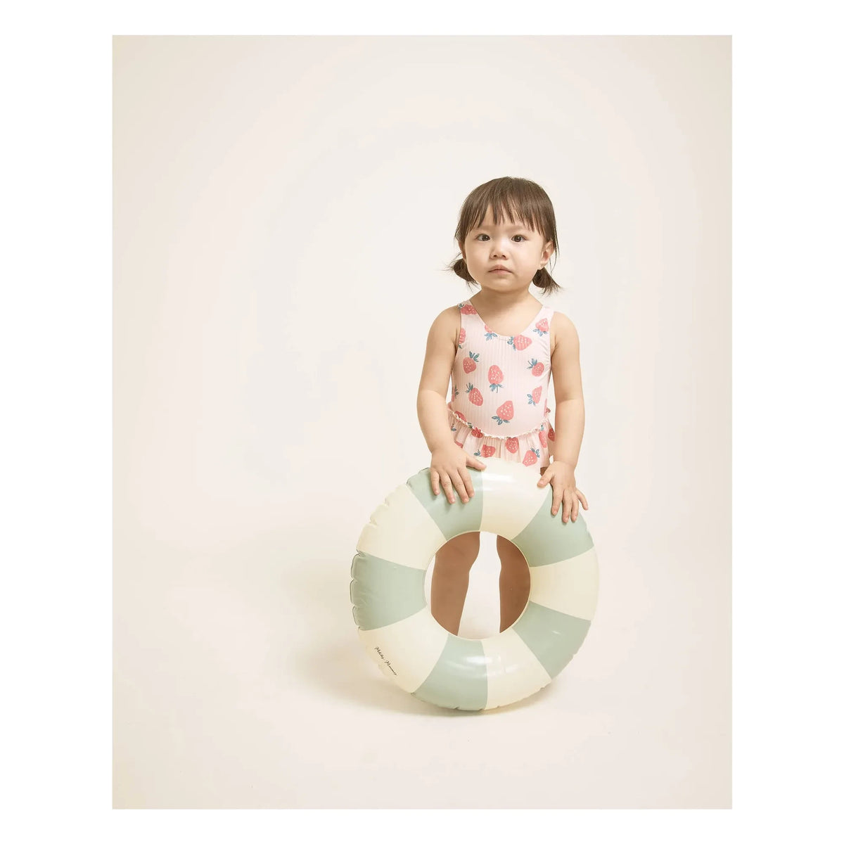 Búho - बेबी स्ट्रॉबेरी रिब स्विमसूट | हल्का गुलाबी