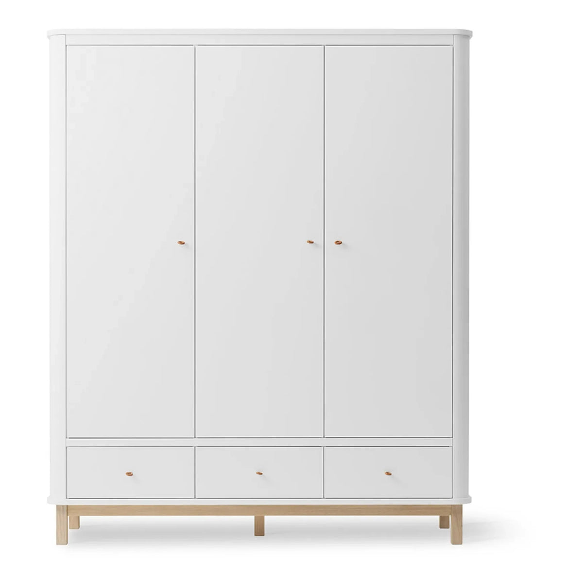 Oliver Furniture - 3 दरवाजों वाली ओक वॉर्डरोब | सफ़ेद