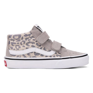 Vans - Scratch Sneakers SK8-Mid लेपर्ड ग्लिटर | हल्का ग्रे
