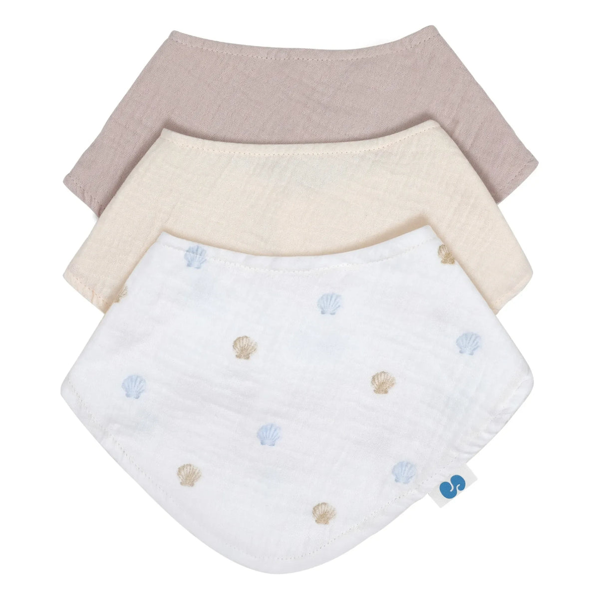 Soft Spot - Seaside organik pamuklu bandana önlükler - 3'lü Set | Seaside
