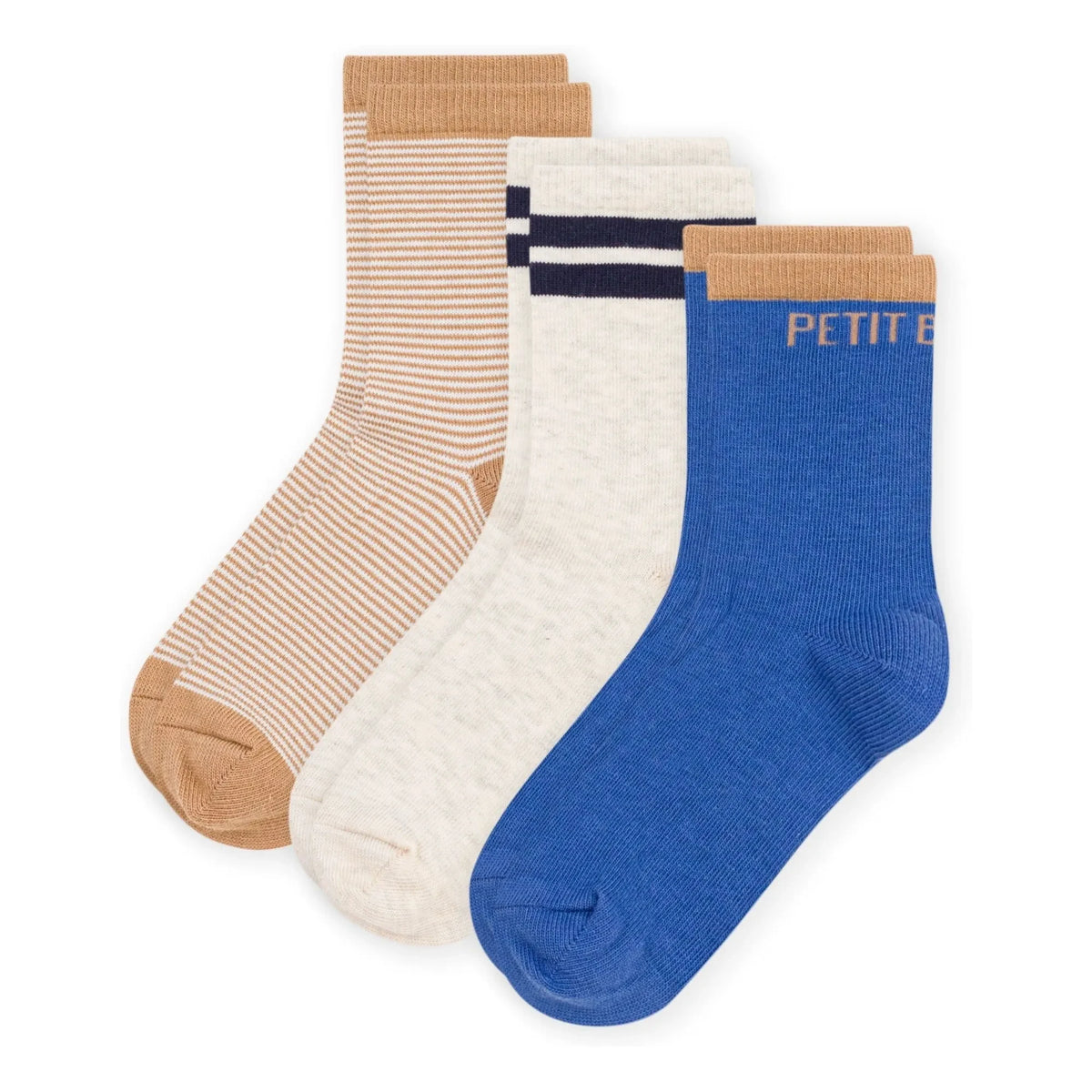 Petit Bateau - Petit Bateau मोज़े 3 जोड़ी सेट | नीला