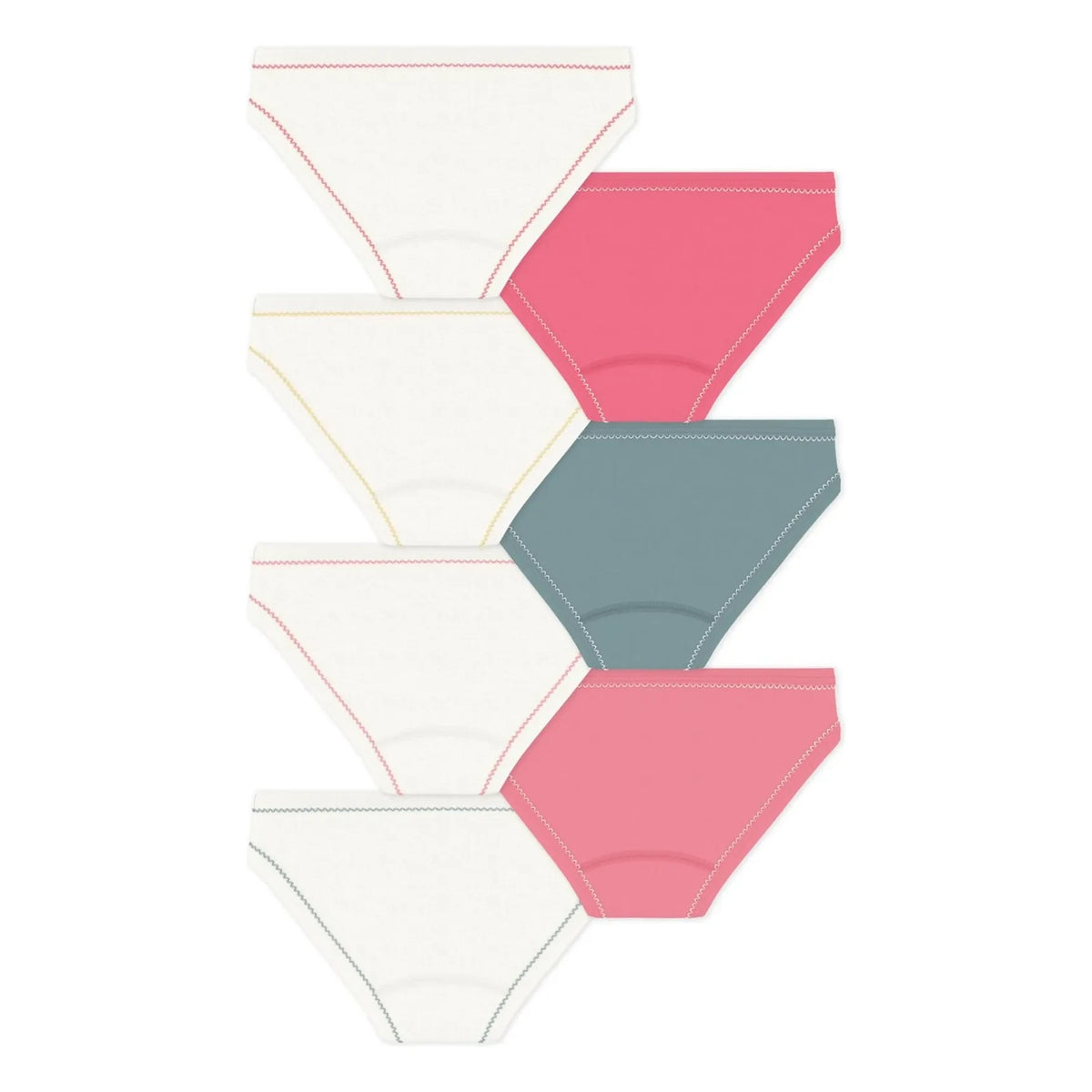 Petit Bateau - 7'li Düz Külot | Mercan