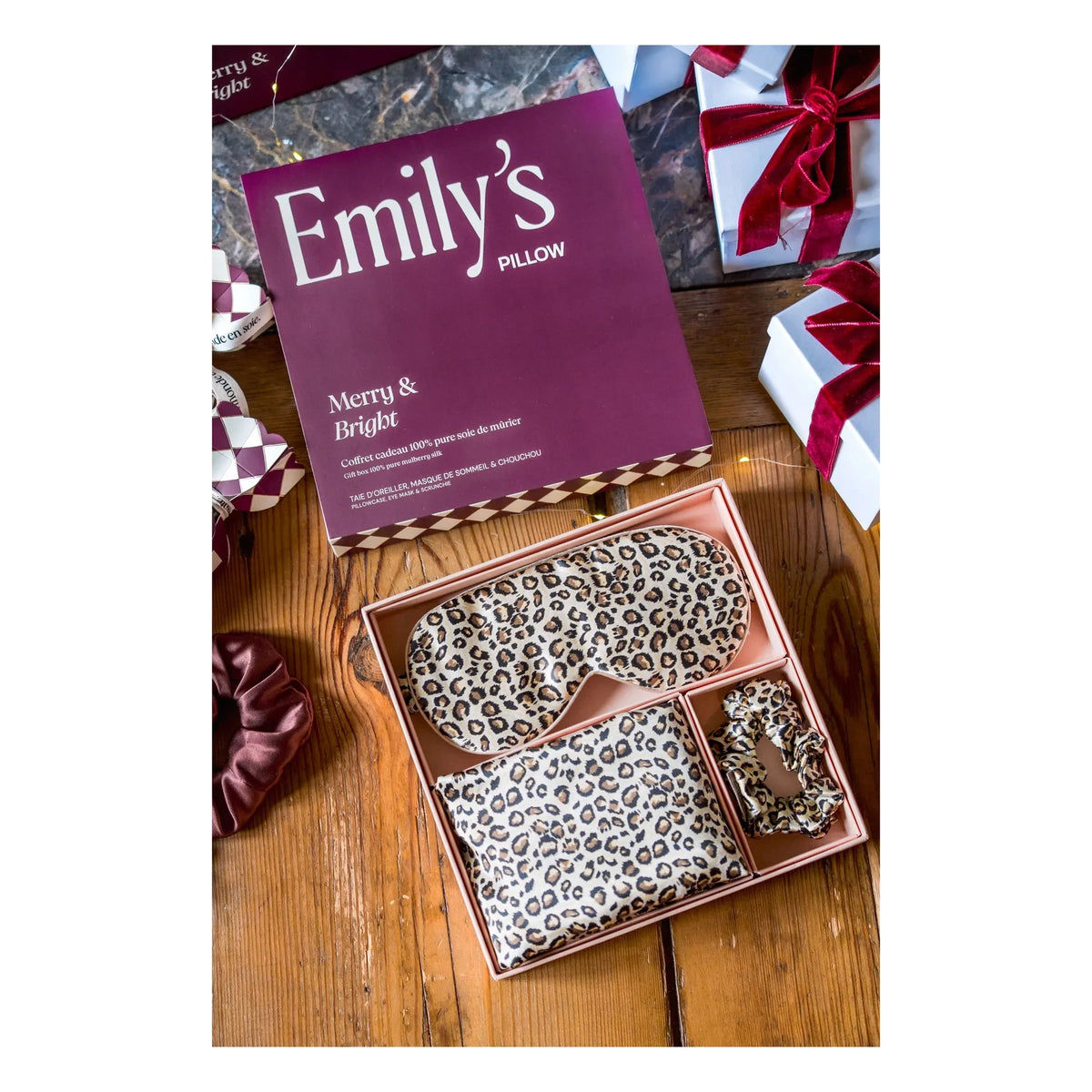 Emily's Pillow - Leopar desenli ipek uyku takımı