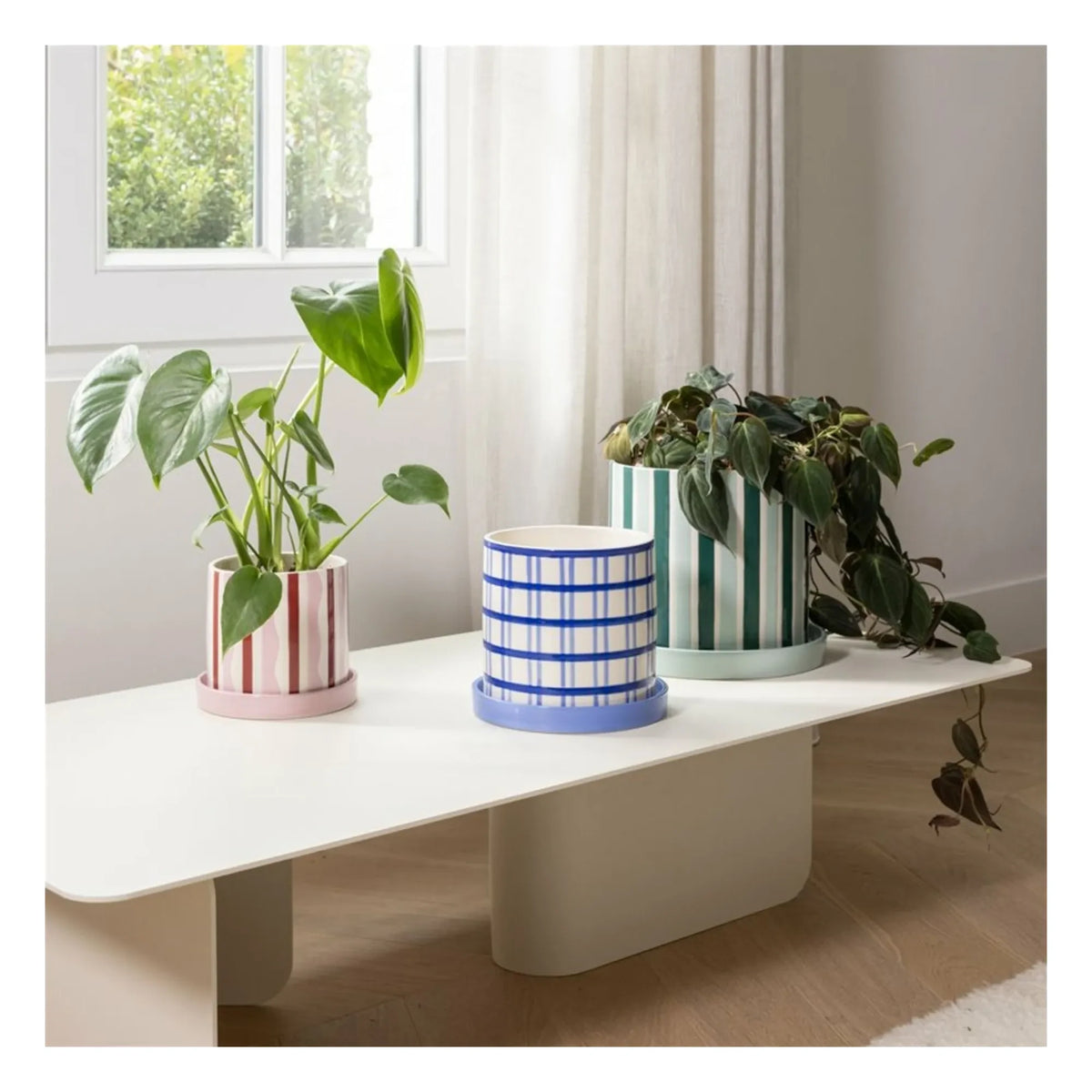 &Klevering - Clash Stripe गमला | हरा