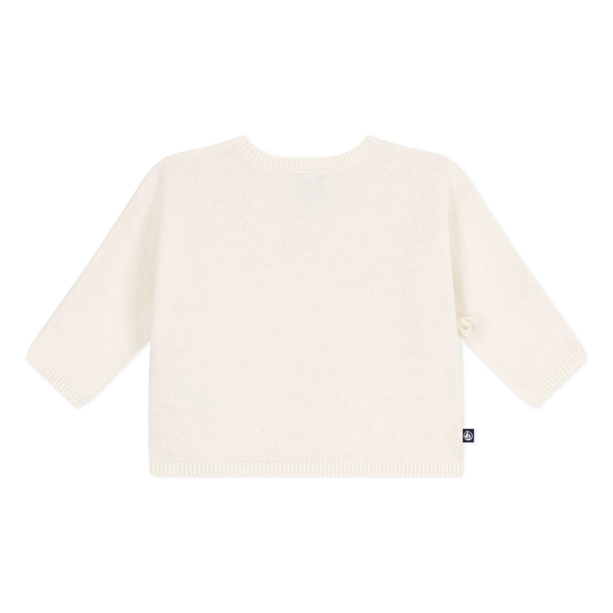 Petit Bateau - Pointelle Laine sargılı hırka | Ekru