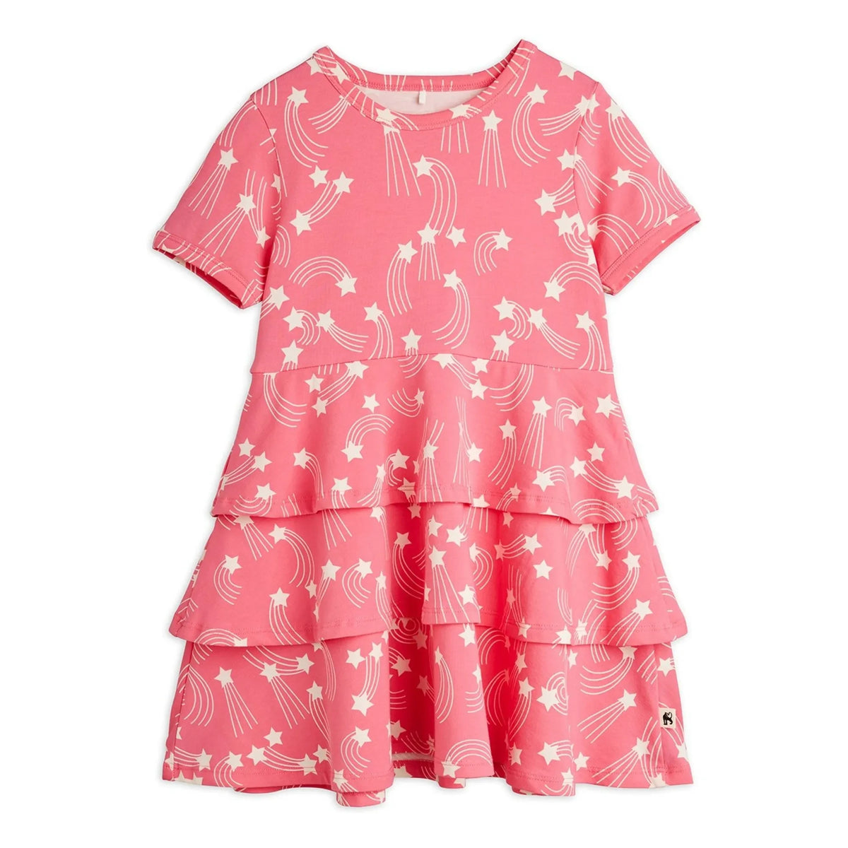 Mini Rodini - Organik pamuklu yıldız desenli elbise | Pembe