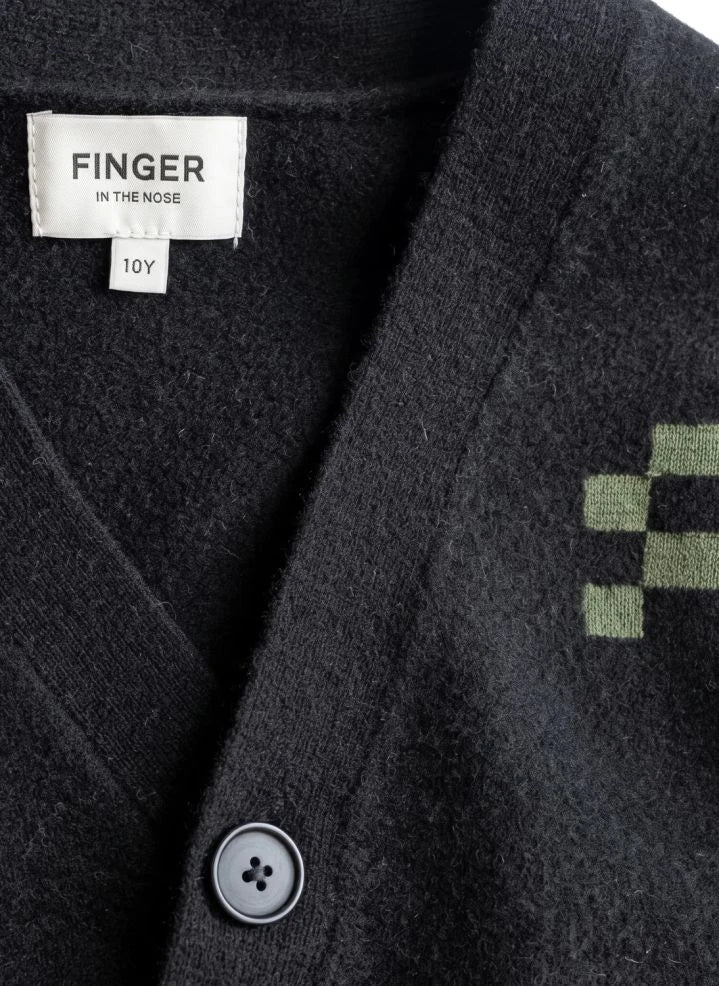 Finger in the nose - Robin Merino Yün Hırka | Siyah