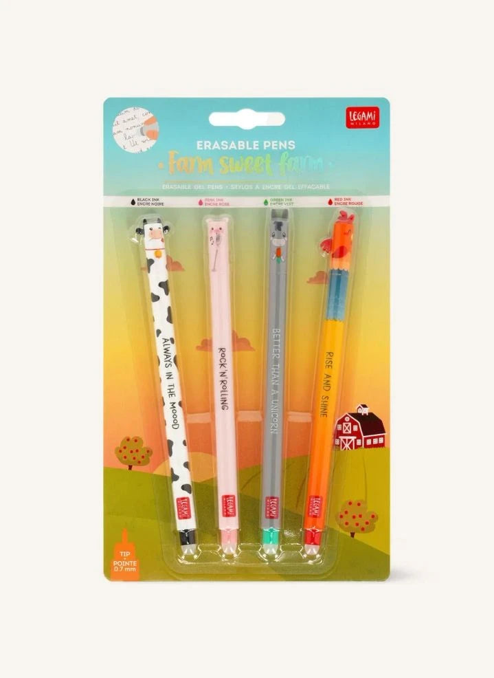 Legami - Çiftlik Silinebilir Jel Kalemler - 4'lü Set
