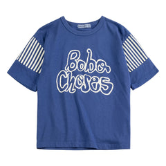 Bobo Choses - Bobo Choses धारीदार ऑर्गेनिक कॉटन टी-शर्ट | नीला