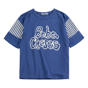 Bobo Choses - Bobo Choses धारीदार ऑर्गेनिक कॉटन टी-शर्ट | नीला