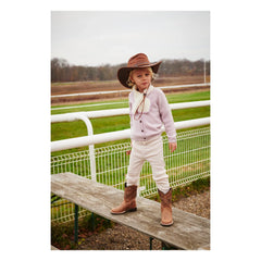 Copenhagen Colors - मेरिनो वूल स्ट्राइप्ड लेगिंग्स | लैवेंडर
