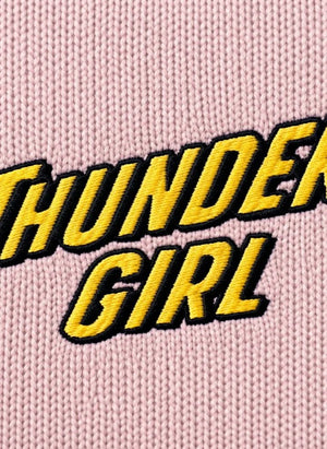 Hundred Pieces - Lacy Thunder Girl Merinos Yün Kazak | Açık Pembe
