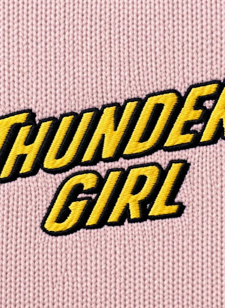 Hundred Pieces - Lacy Thunder Girl Merinos Yün Kazak | Açık Pembe