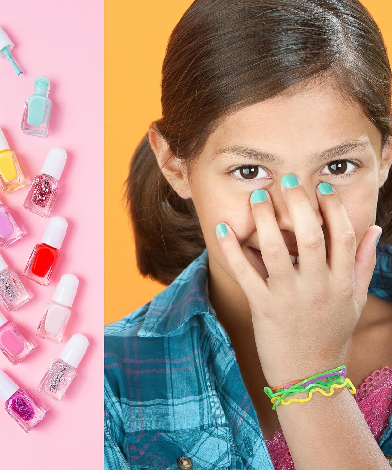 Dinossi - 9 टुकड़ों वाला बच्चों के नाखून पॉलिश और देखभाल सेट