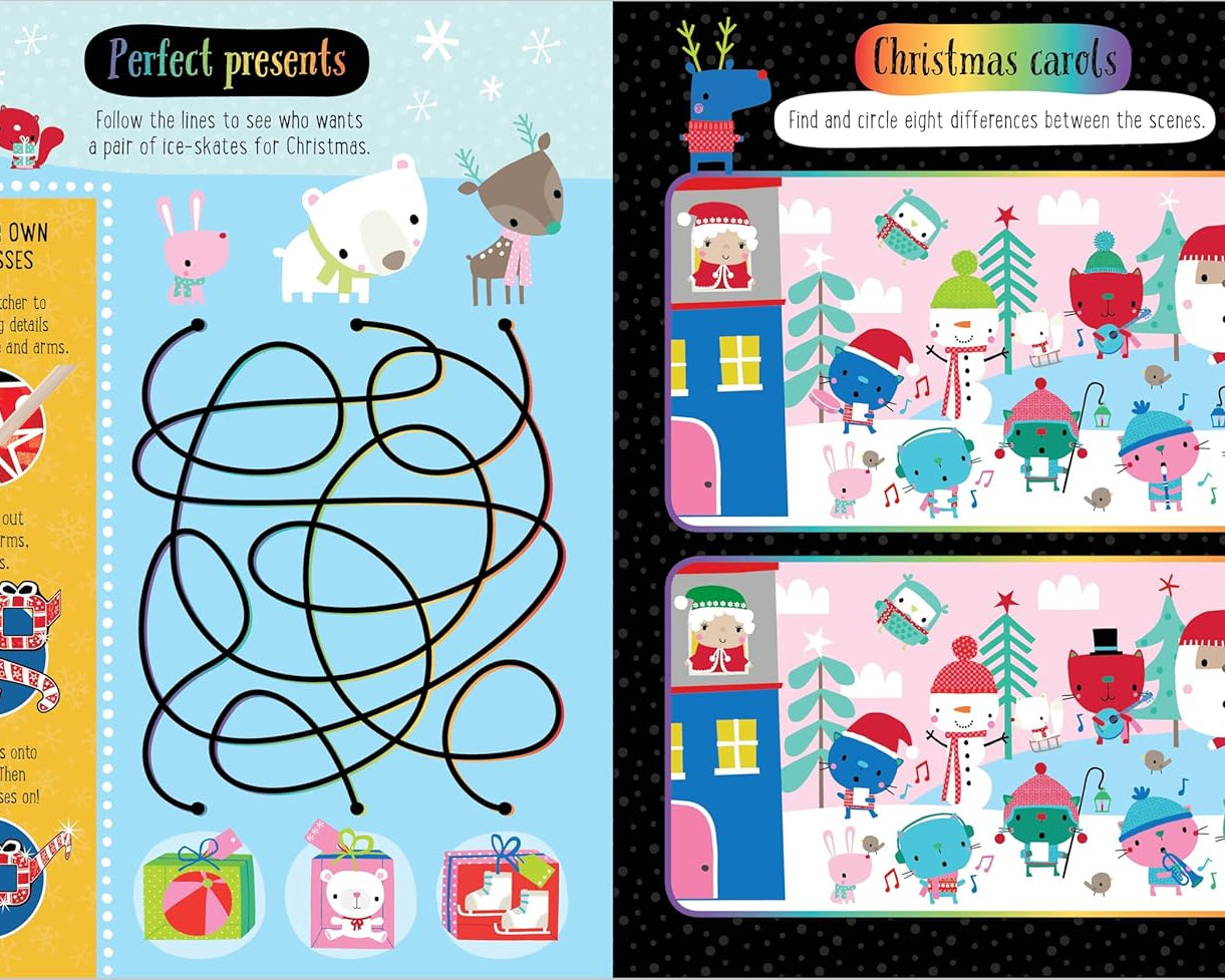 Dinossi - खरोंच और चमक अंग्रेज़ी क्रिसमस गतिविधि पुस्तक