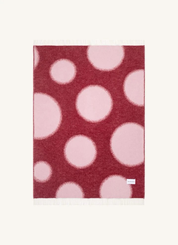 Maison Deux - Puantiye Desenli Yün Throw | Bordo