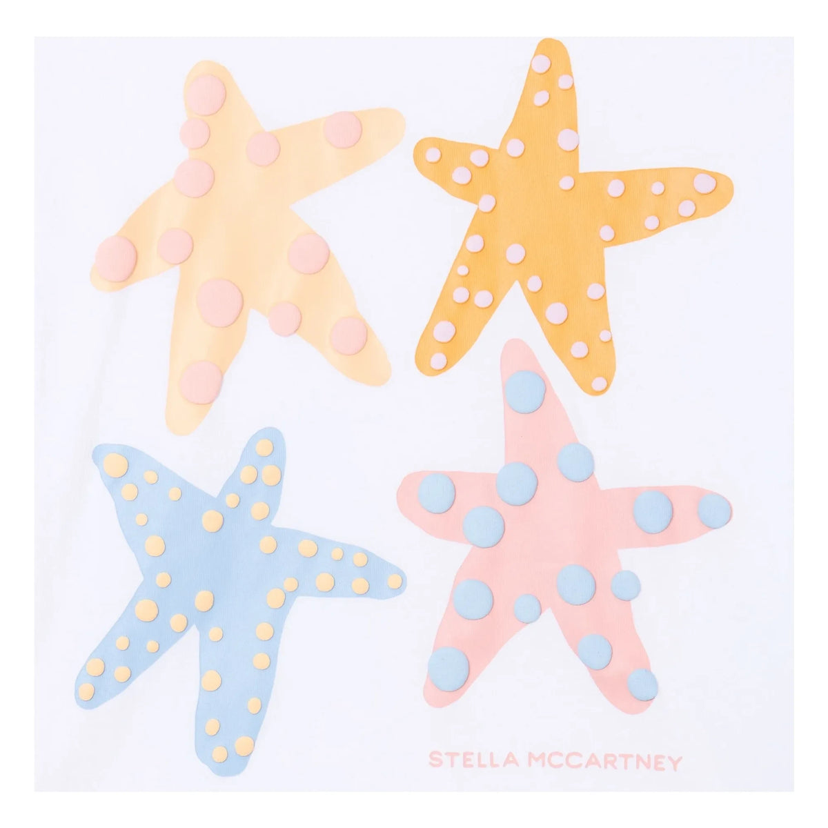 Stella McCartney Kids - Etoiles de Mer ऑर्गेनिक कॉटन टी-शर्ट | सफ़ेद