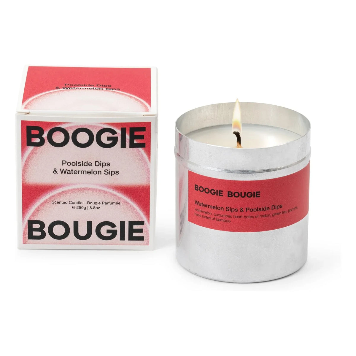Boogie Bougie - तरबूज की चुस्कियाँ और पूल के किनारे के स्नैक्स मोमबत्ती